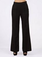 Black Sheer-Sleeve Top & Flared Trouser Co-ord Set