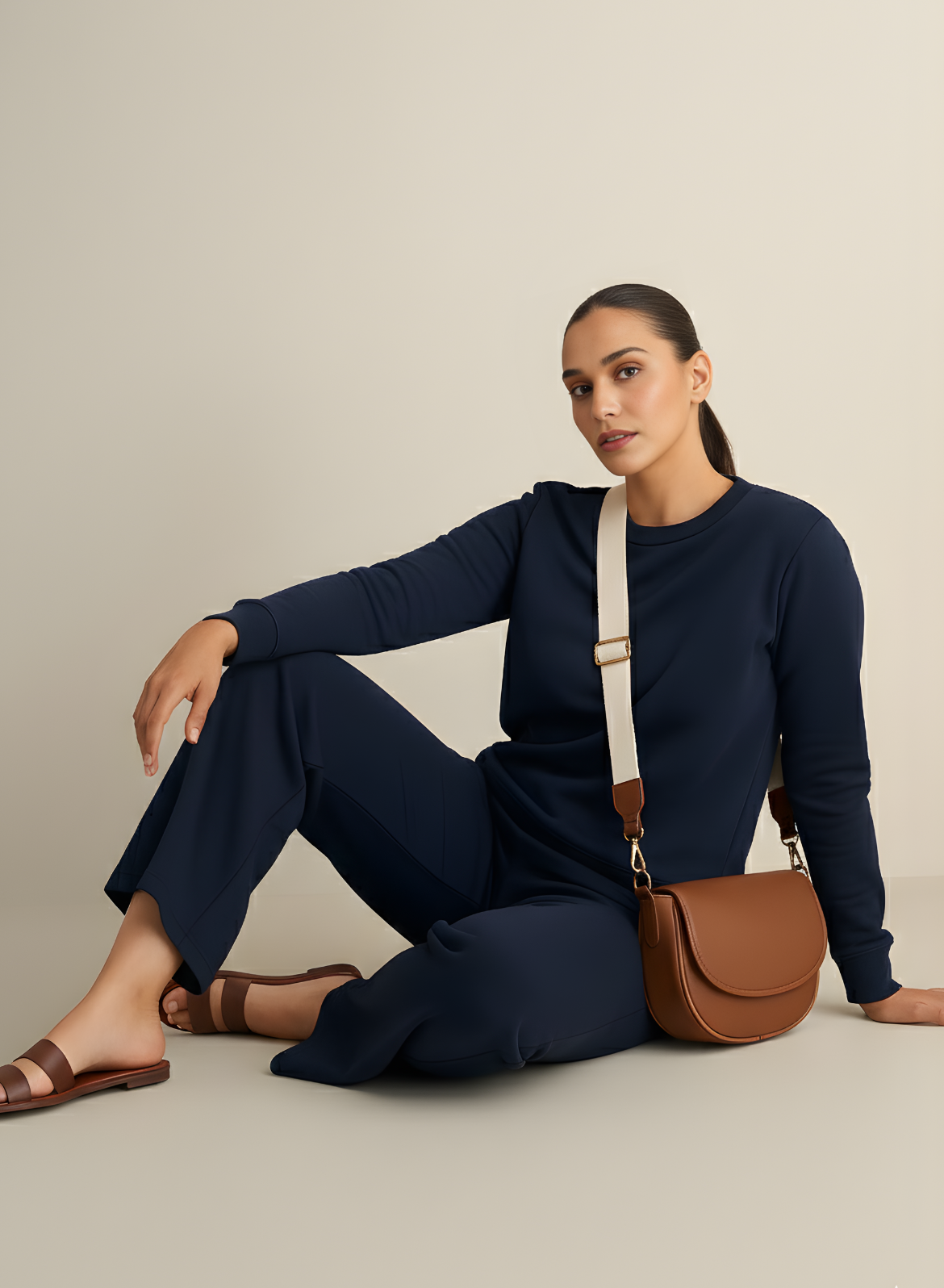 Bold Blue Cotton Sweatshirt & Jogger Co-ord Set