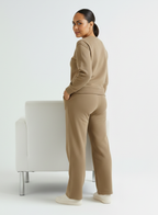 Tiramisu Brown Cotton Sweatshirt & Jogger Co-ord Set