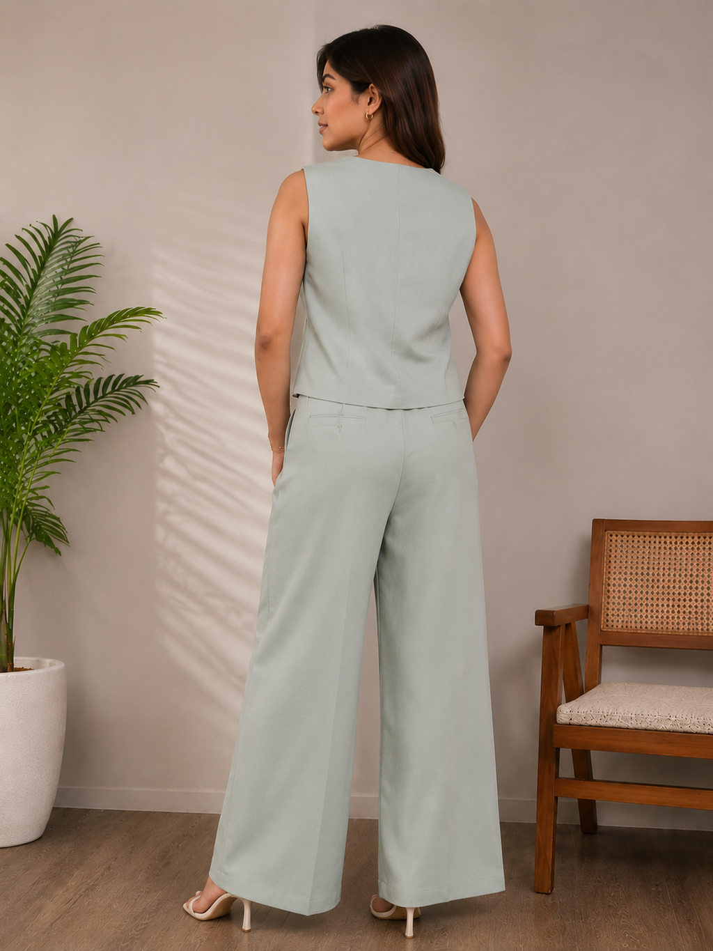 Sage green co-ord set detail