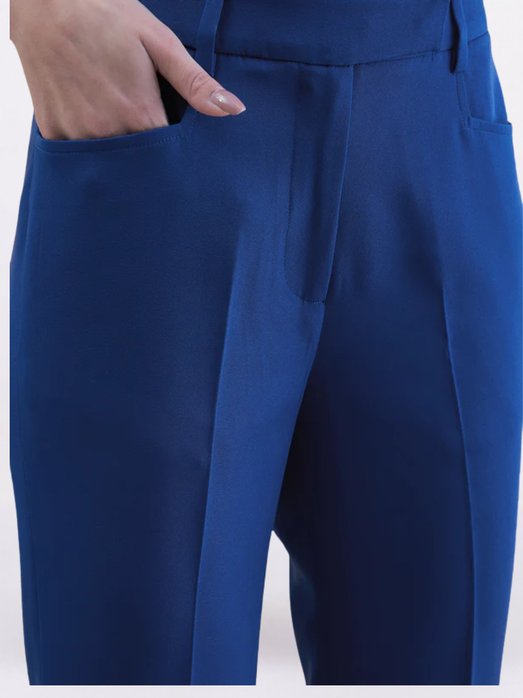 Ink Blue Halter Waistcoat & Bell-Bottom Trouser Set
