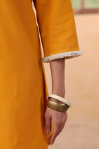 Mustard Yellow Solid Cotton Flex Co-ord Set