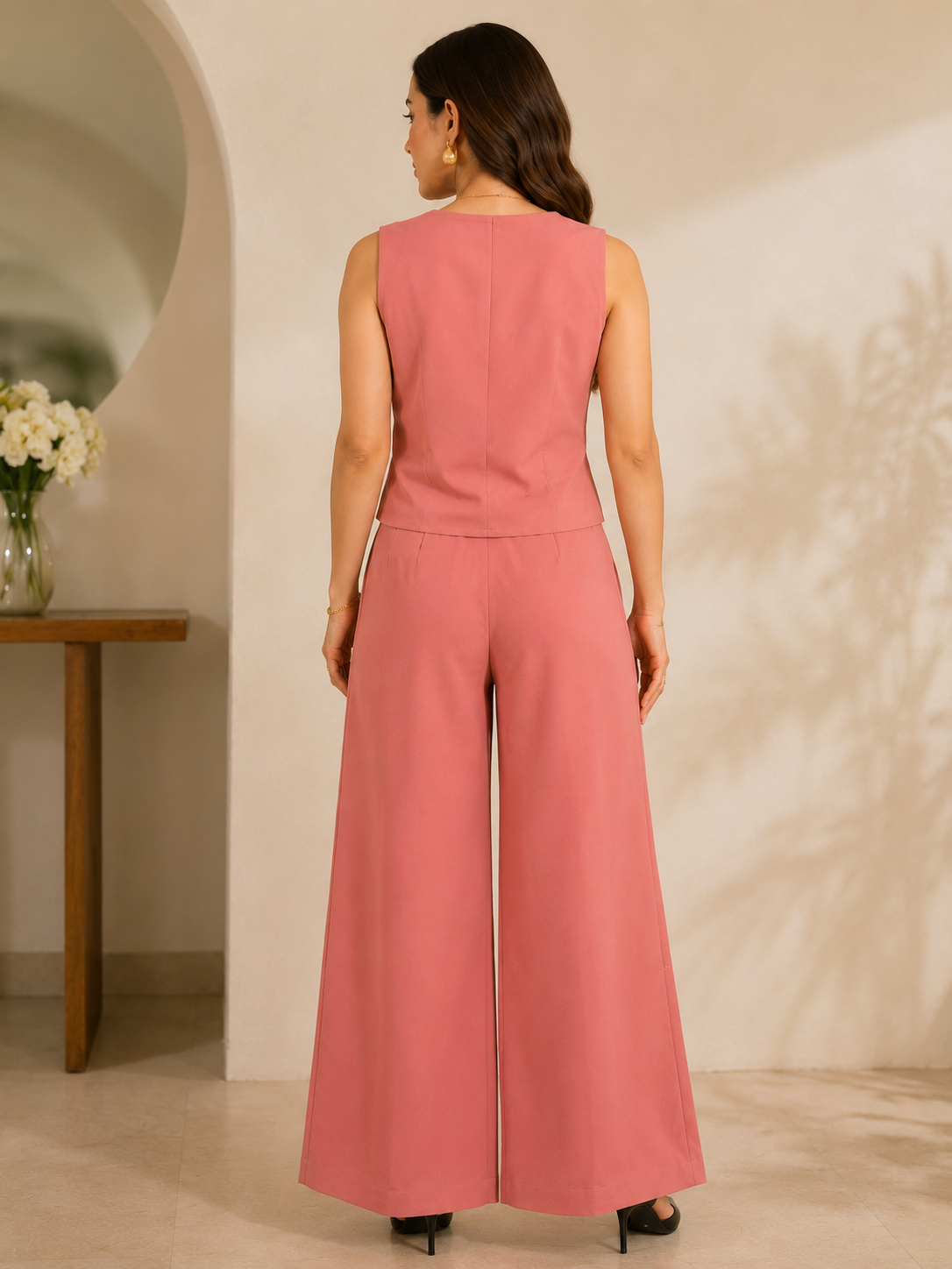 Dusty rose co-ord set detail