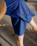 Navy blue chambray kurta set