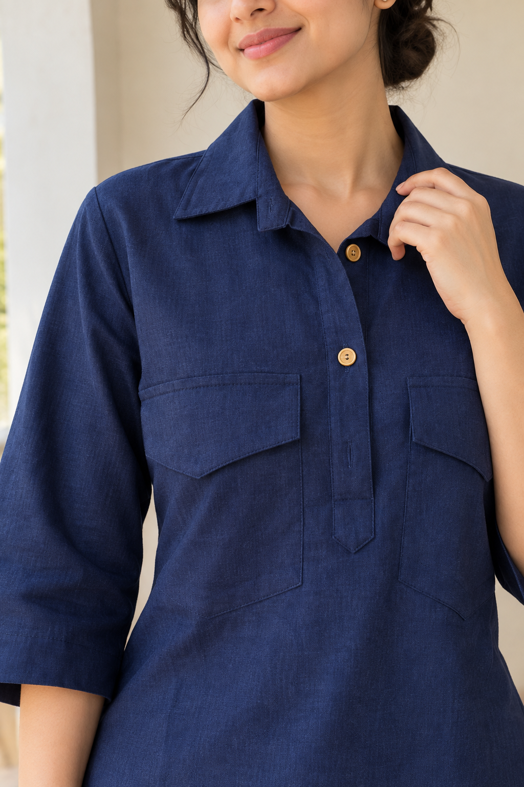 Pathani Co-ord Set - Navy