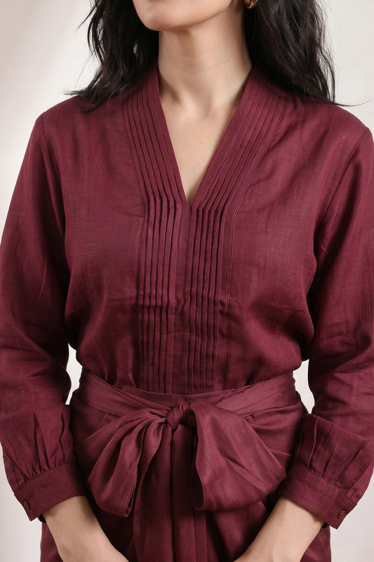 Wine wrap Russian silk co-ord set