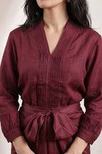 Wine wrap Russian silk co-ord set