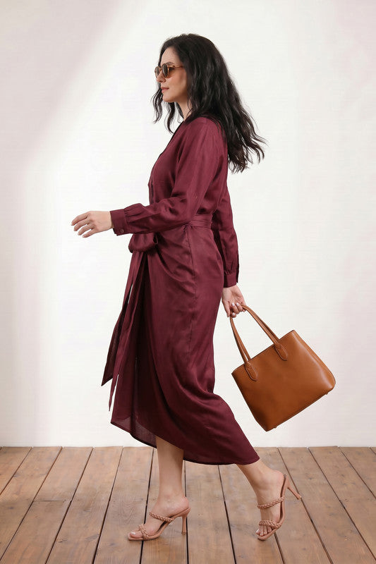 Wine wrap Russian silk co-ord set