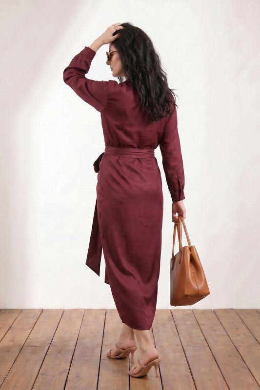 Wine wrap Russian silk co-ord set