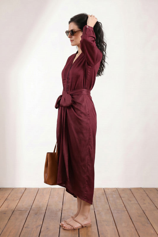 Wine wrap Russian silk co-ord set