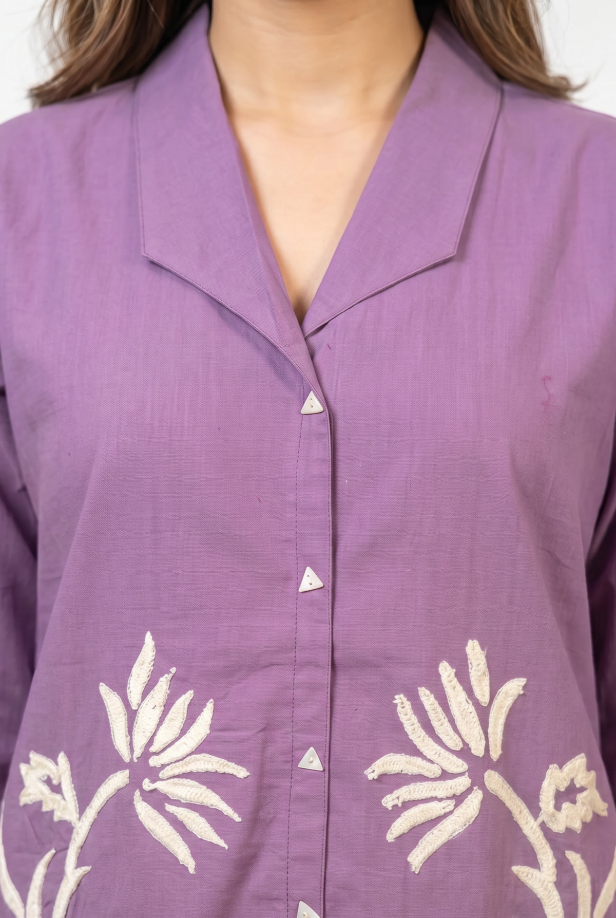 Lavender floral appliqué co-ord set