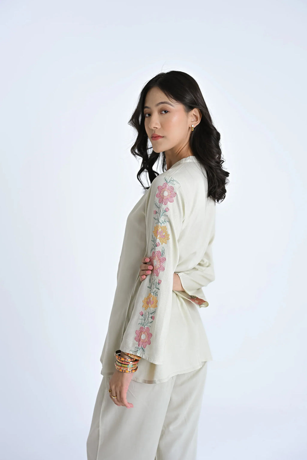 Ivory knotwork embroidered co-ord set