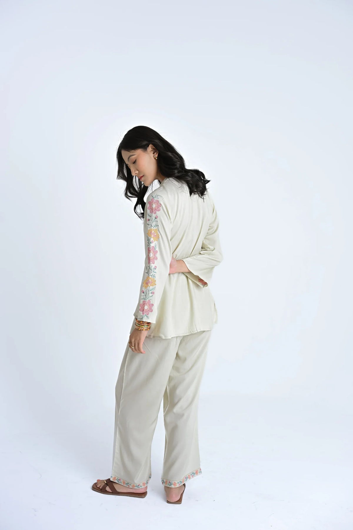 Ivory knotwork embroidered co-ord set