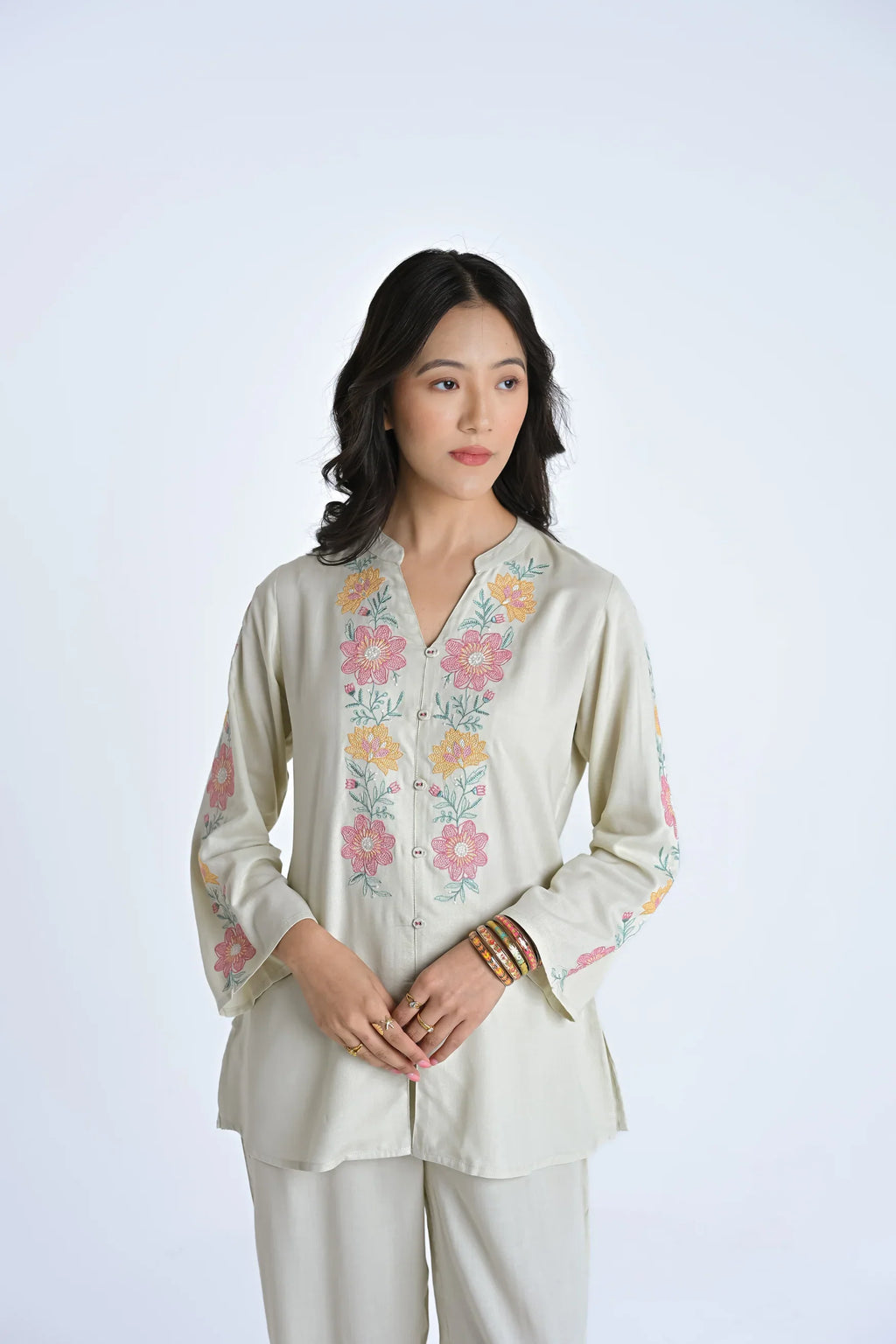 Ivory knotwork embroidered co-ord set