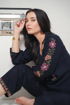 Navy knotwork embroidered co-ord set