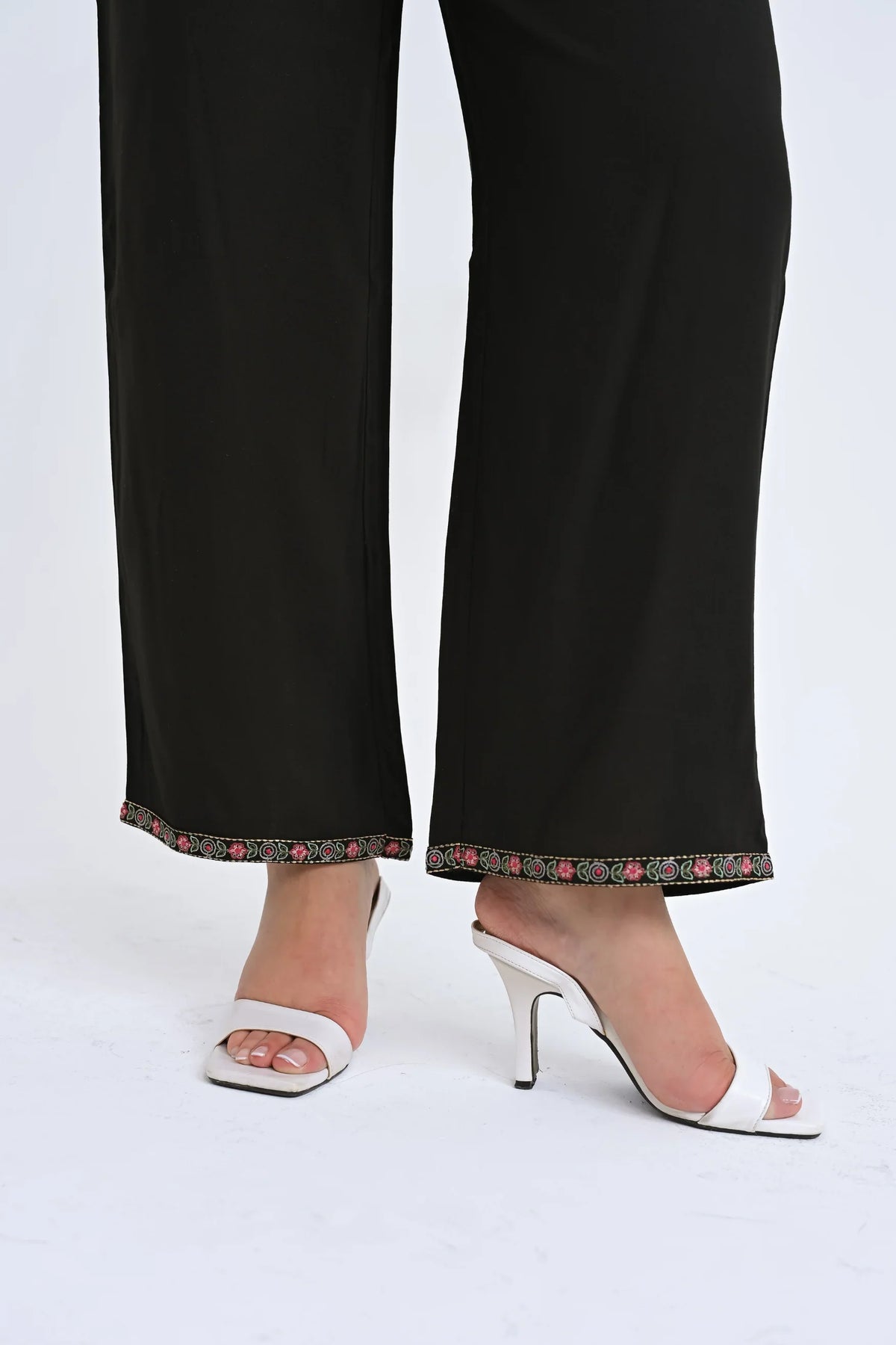 Black tonal embroidered co-ord set