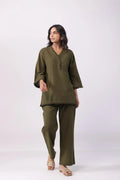 Olive green cotton co-ord set