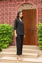 Black Double-Breasted Blazer & Trouser Co-ord Set