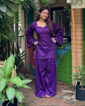Rayon corset-back kurti and farshi salwar set