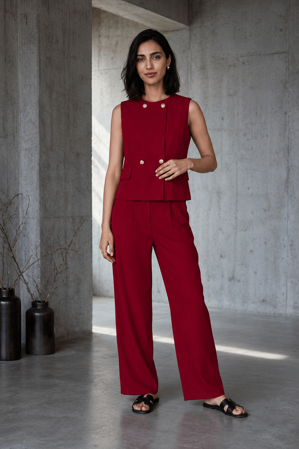 Maroon Everyday Viscose Co-ord Set