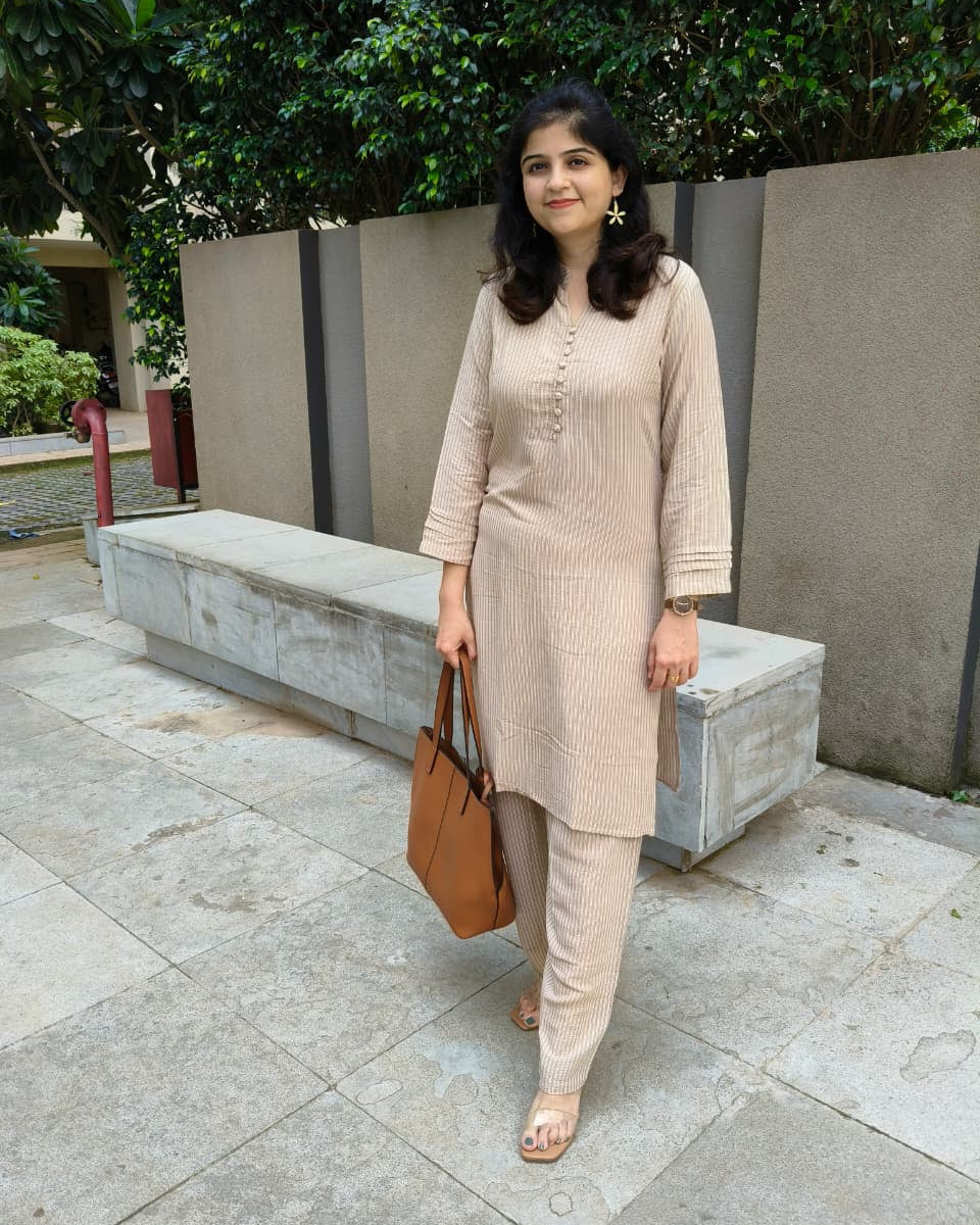 Cream textured crepe co-ord set