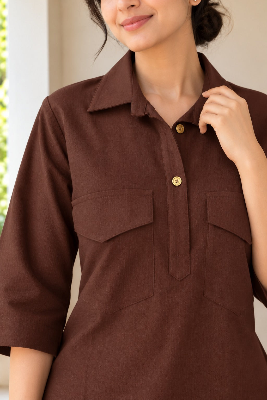 Pathani Co-ord Set - Brown