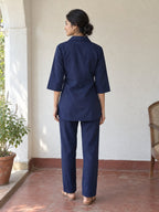 Pathani Co-ord Set - Navy