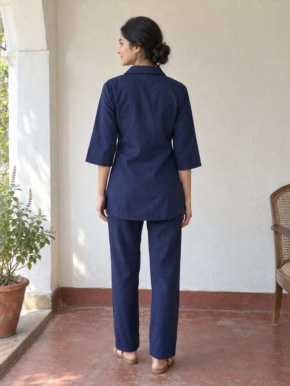 Pathani Co-ord Set - Navy
