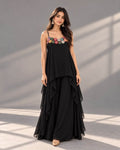 Black handwork palazzo set