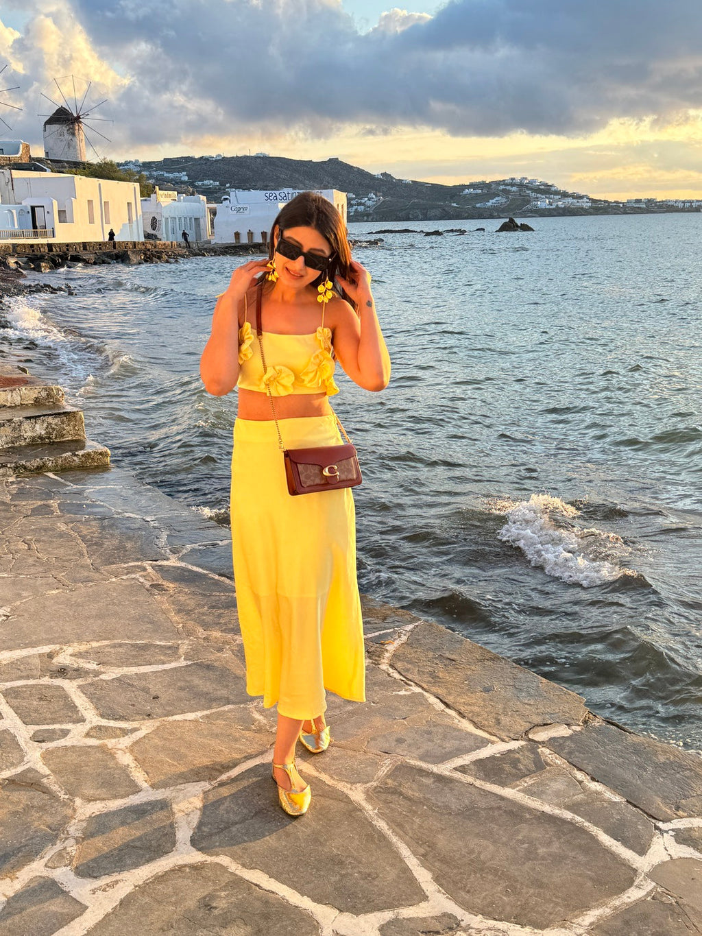 Butter Yellow Satin Co-ord Set