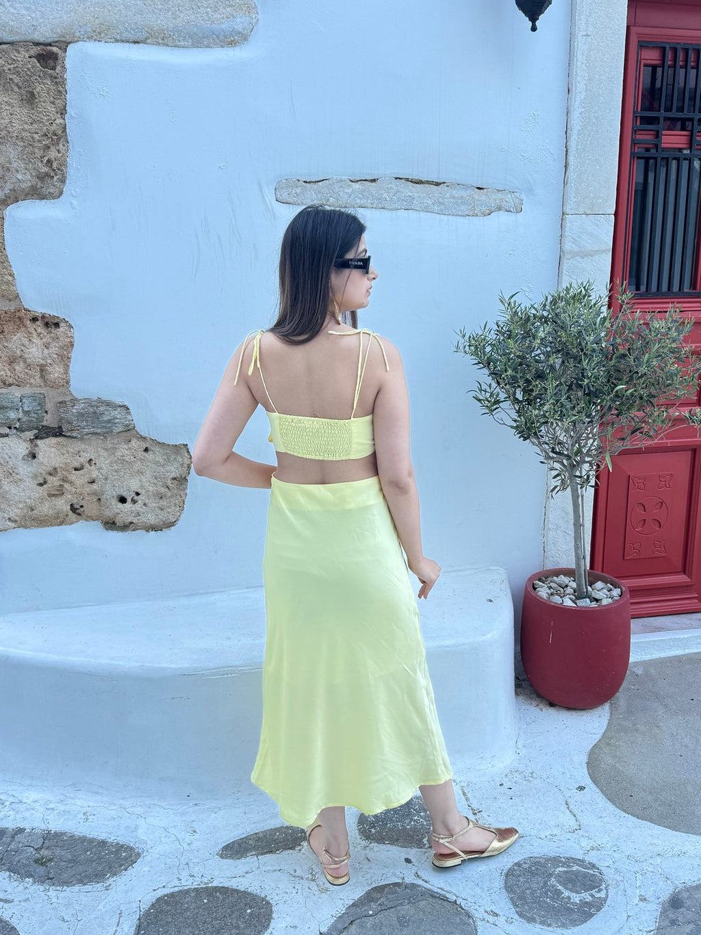 Butter Yellow Satin Co-ord Set