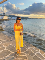 Butter Yellow Satin Co-ord Set