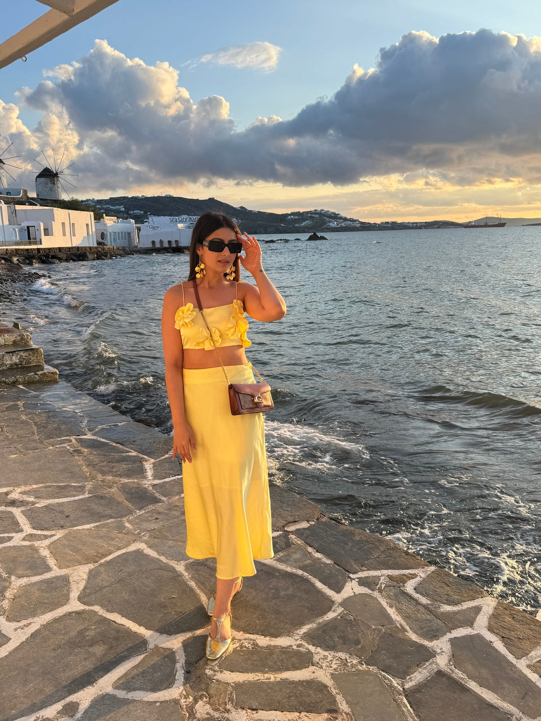 Butter Yellow Satin Co-ord Set