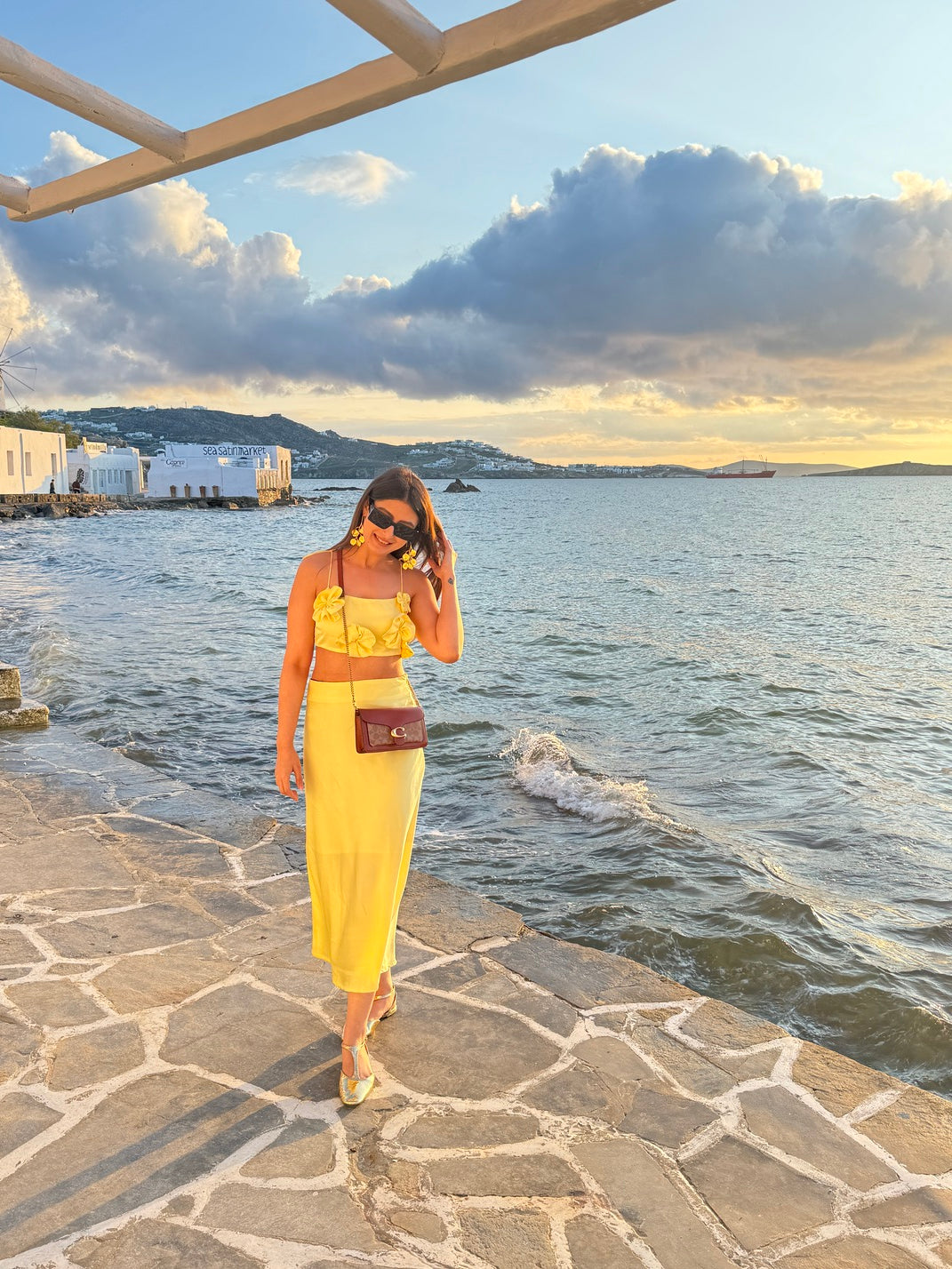 Butter Yellow Satin Co-ord Set