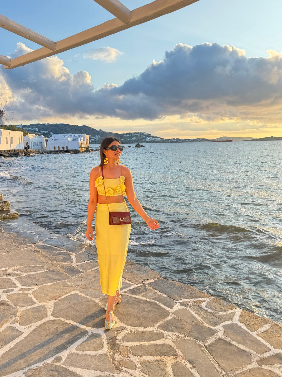 Butter Yellow Satin Co-ord Set