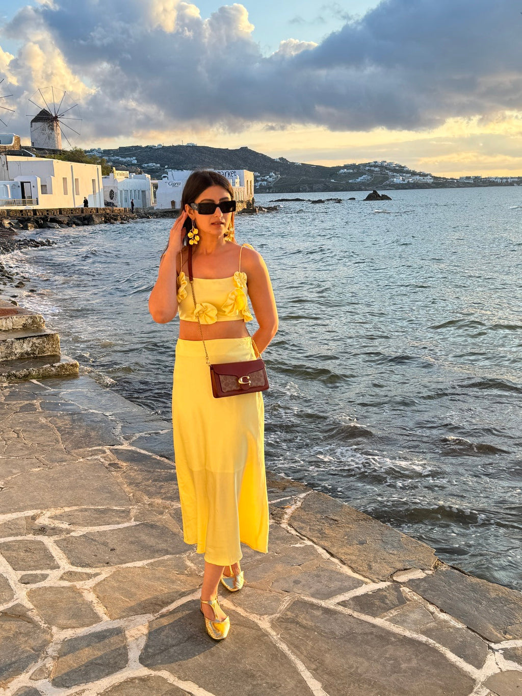 Butter Yellow Satin Co-ord Set