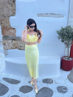 Butter Yellow Satin Co-ord Set