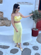 Butter Yellow Satin Co-ord Set