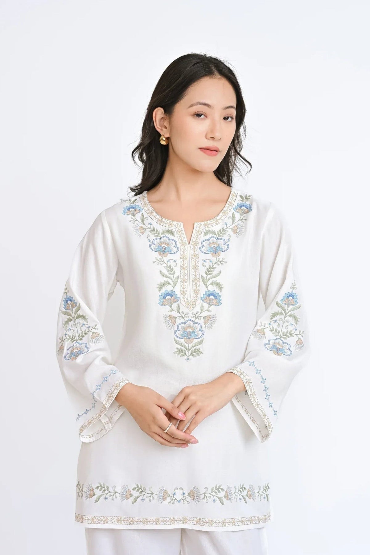 White embroidered co-ord set