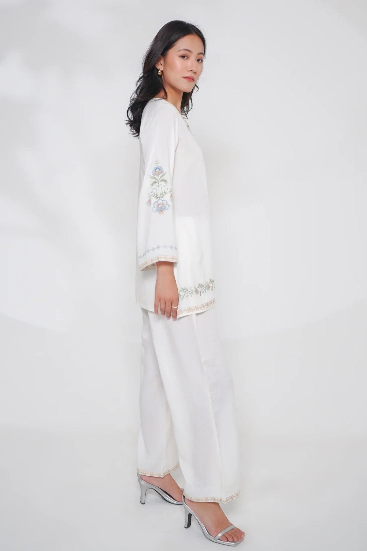 White embroidered co-ord set
