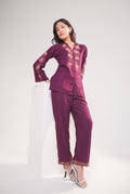 Wine knotwork embroidered co-ord set