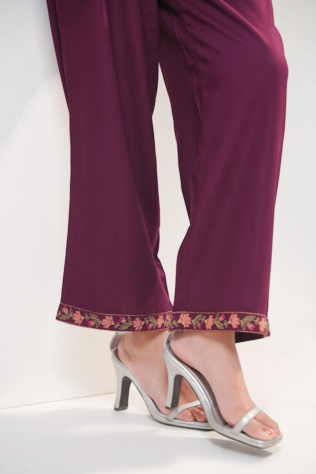 Wine knotwork embroidered co-ord set