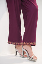Wine knotwork embroidered co-ord set