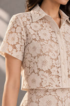 Ivory floral lace detail