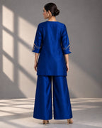 Royal blue crepe silk co-ord set