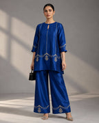 Royal blue zardosi co-ord set